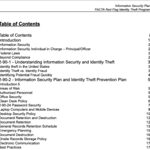 Red Flag Information Security and Identity Theft Plan